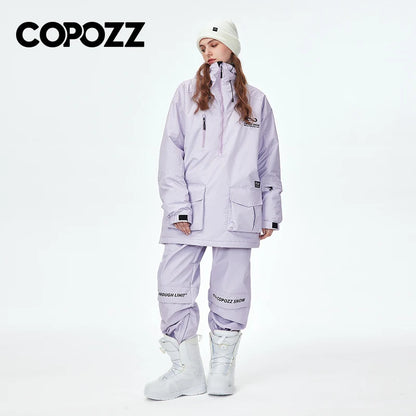 COPOZZ Waterproof Thicken Snow Clothes Unisex Ski Jacket Pants