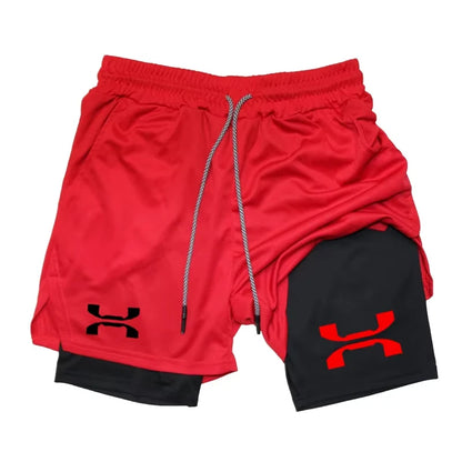 Running Shorts Men Gym Sports Shorts 2 In 1 Quick Dry Summer