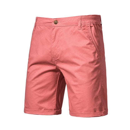 2021 New Summer 100% Cotton Solid Shorts Men High Quality