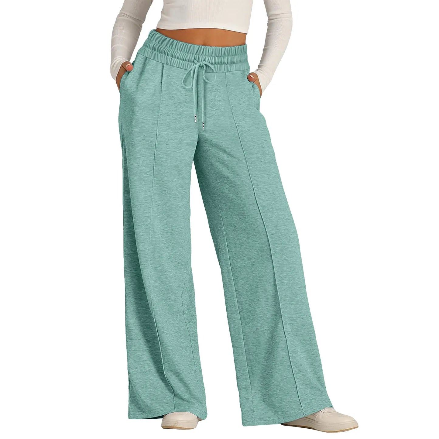 Tie Pants For Women Summer Casual Loose Wide Leg Trousers