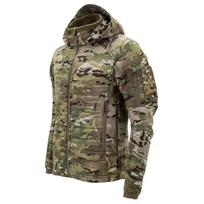 Tactical Soft Shell Hooded Jackets Mens Outdoor Windproof Waterproof