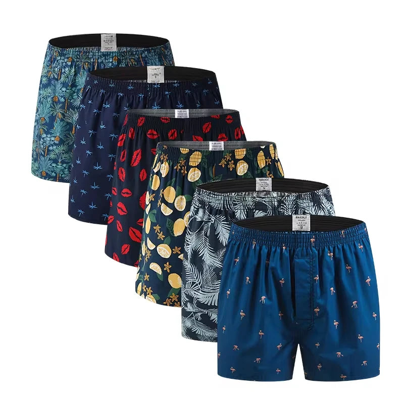 1Pc Men's Boxers Printing Arrow Panties Oversized Cotton Shorts