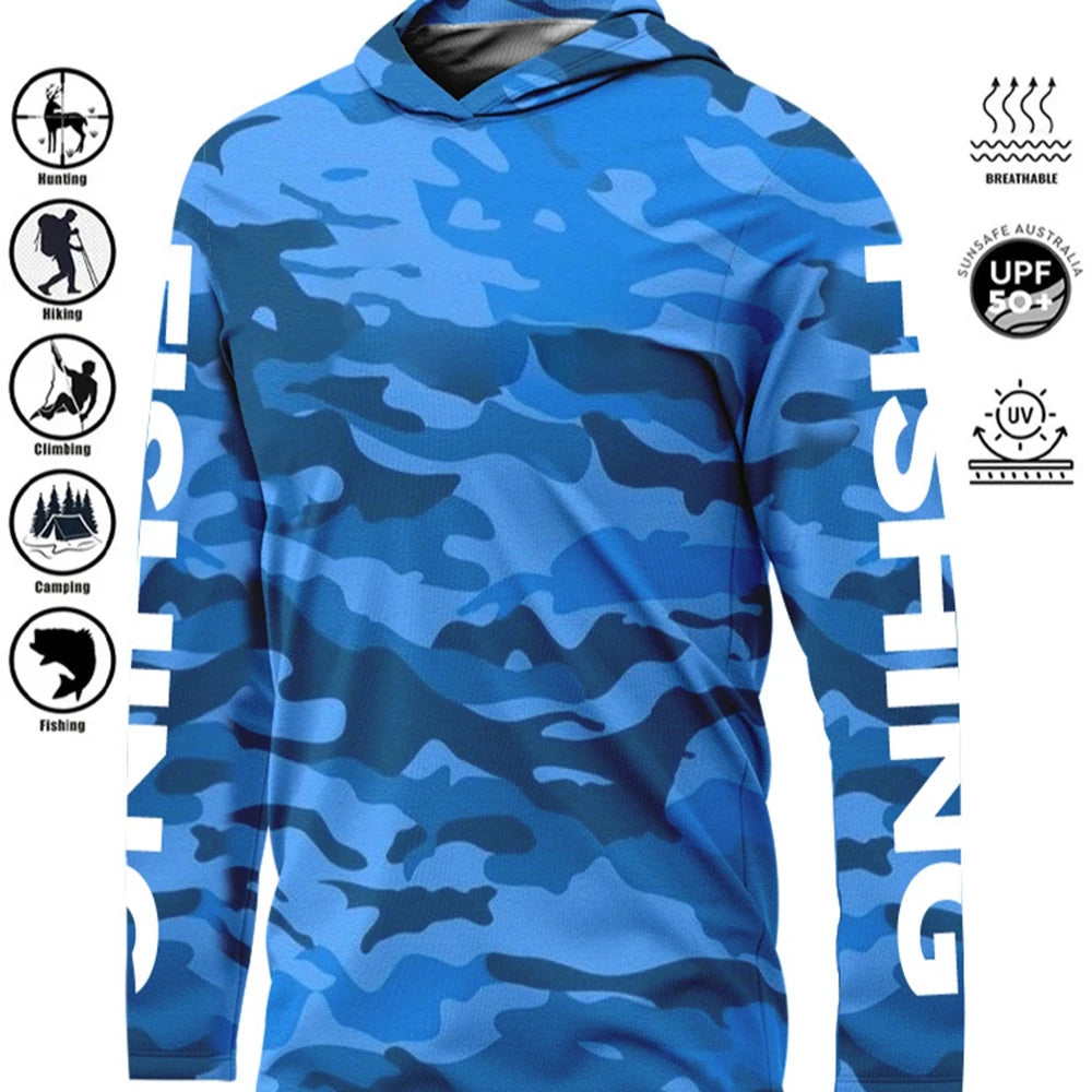 UPF 50+ Uv Protection Quick Dry Fishing Hoodie Shirt