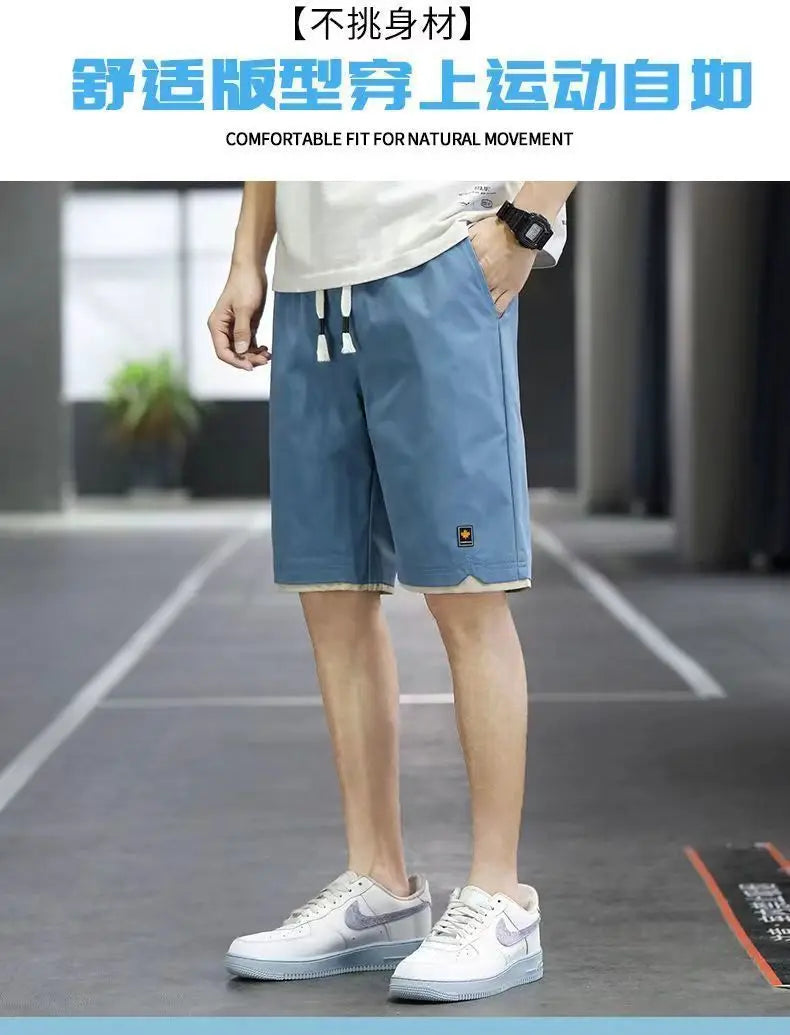 Men's Shorts Summer New Loose Elastic Waist Casual Trend