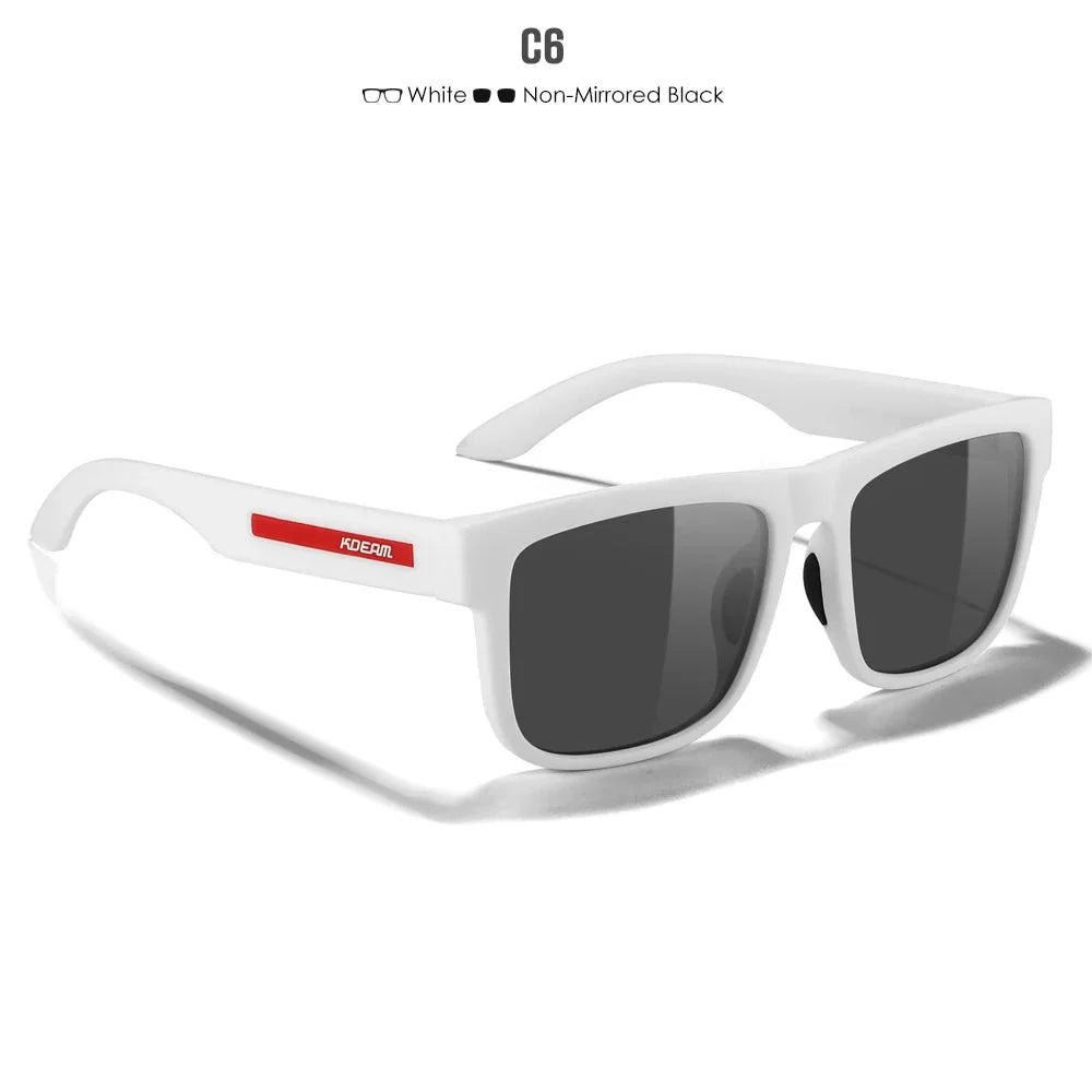 2024 KDEAM Polarized Sunglasses Men White Frame UV400