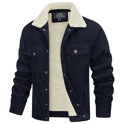 MAGCOMSEN Men's Corduroy Jackets Vintage Sherpa Fleece