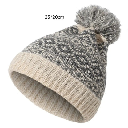 Ski Hat Winter Warm Mens Knitted Beanie Cap Pom Pom Hat