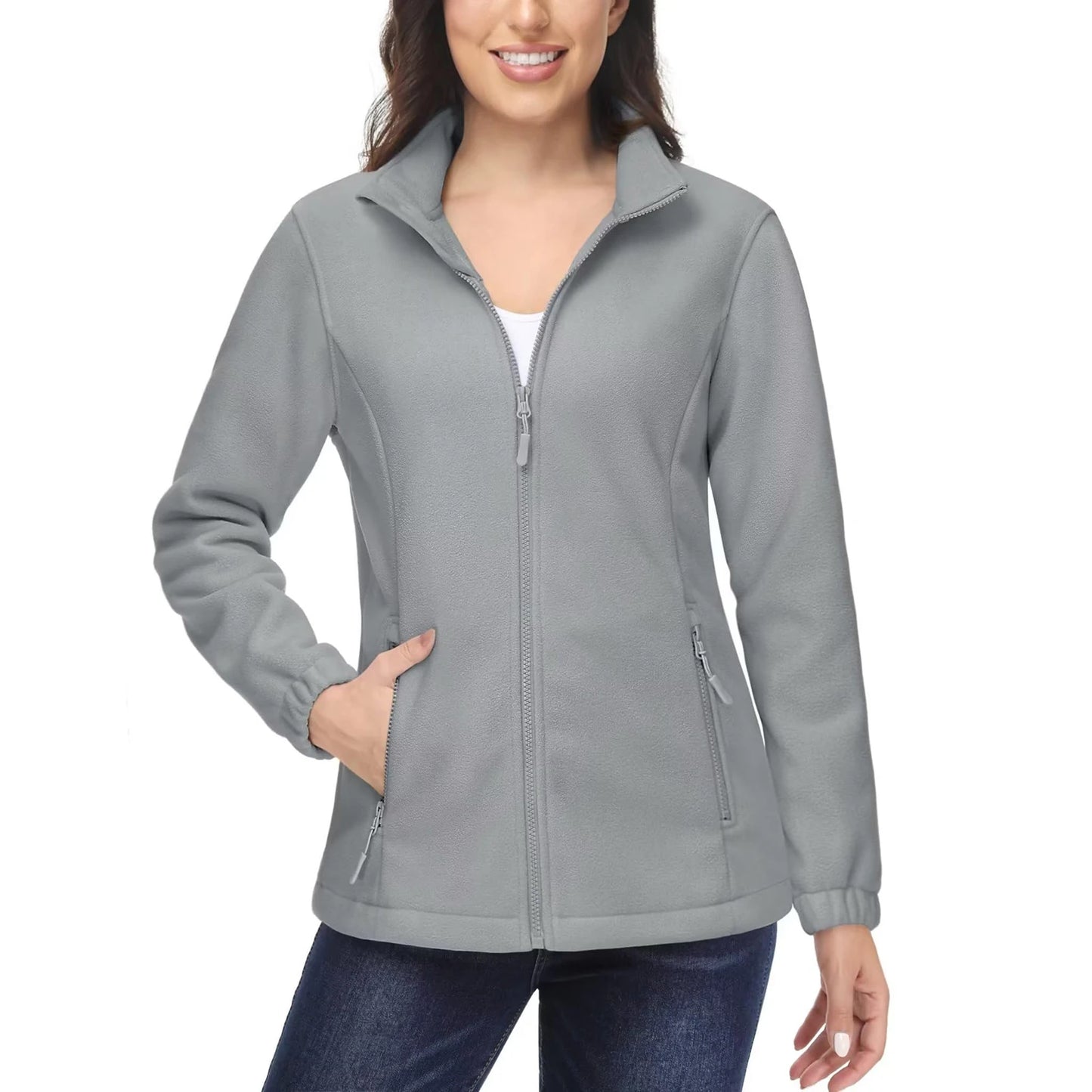 Women's Winter Fleece Jacket – Lightweight, Warm, and Soft Thermal Coat with Zip Pockets