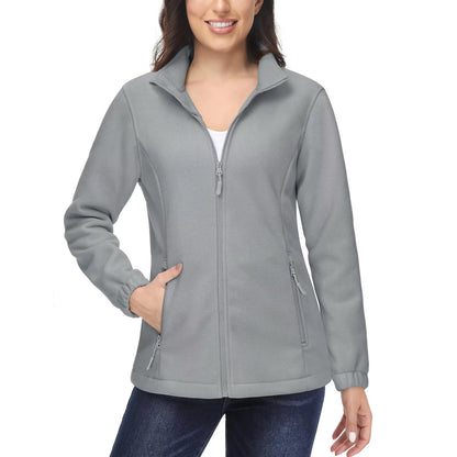 Women's Winter Fleece Jacket – Lightweight, Warm, and Soft Thermal Coat with Zip Pockets